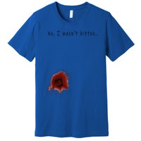 Funny Zombie Bite Halloween Bitten Injury Funny Funny Premium T-Shirt