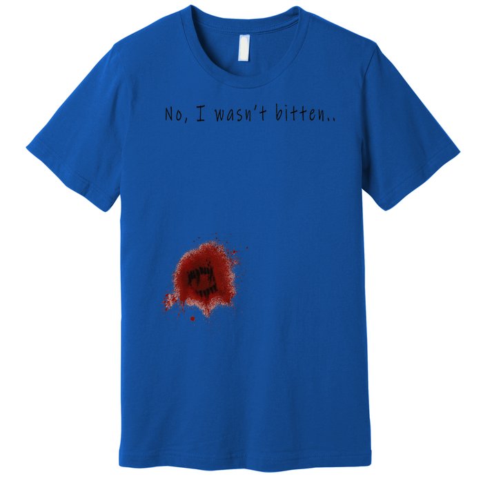 Funny Zombie Bite Halloween Bitten Injury Funny Funny Premium T-Shirt