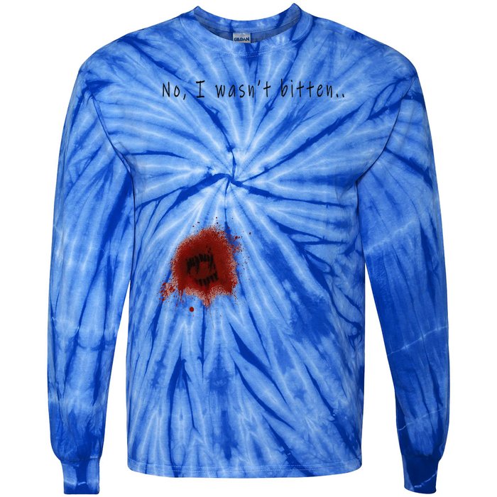 Funny Zombie Bite Halloween Bitten Injury Funny Funny Tie-Dye Long Sleeve Shirt