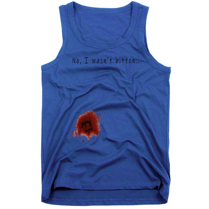 Funny Zombie Bite Halloween Bitten Injury Funny Funny Tank Top