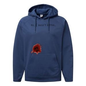 Funny Zombie Bite Halloween Bitten Injury Funny Funny Performance Fleece Hoodie