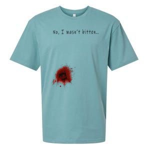 Funny Zombie Bite Halloween Bitten Injury Funny Funny Sueded Cloud Jersey T-Shirt