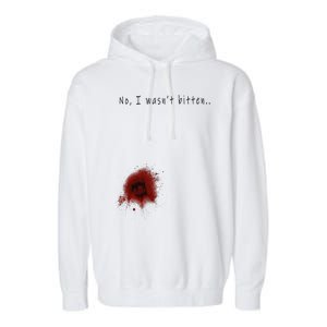 Funny Zombie Bite Halloween Bitten Injury Funny Funny Garment-Dyed Fleece Hoodie