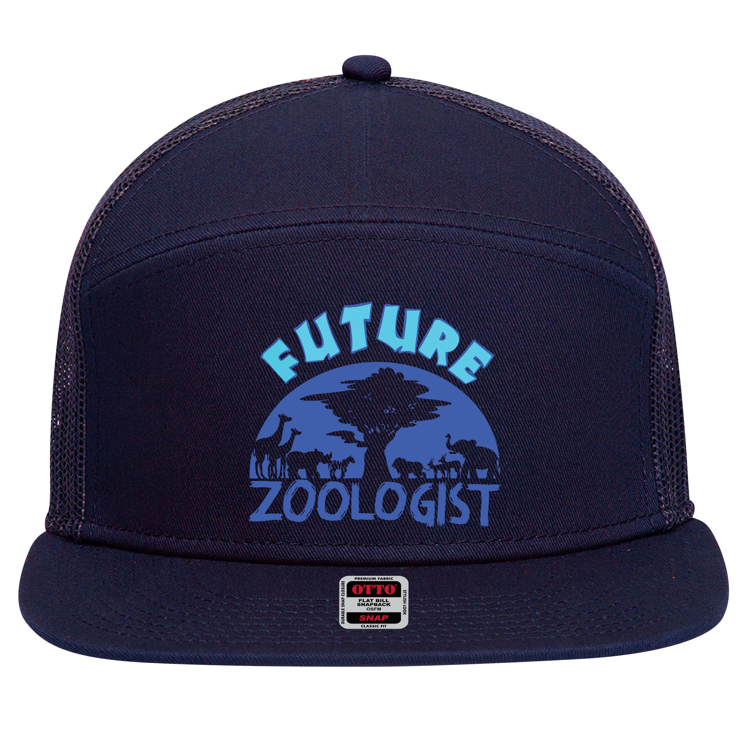 Future Zoologist Cute Zoology Students Funny Zoo Keeper Gift 7 Panel Mesh Trucker Snapback Hat