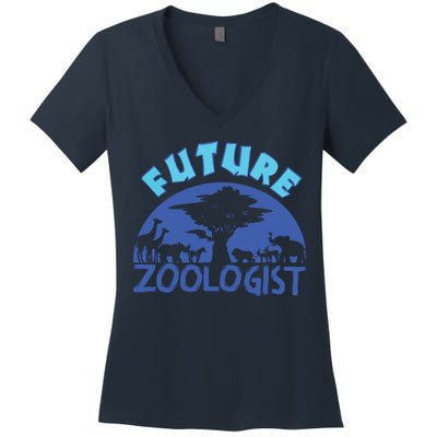 Future Zoologist Cute Zoology Students Funny Zoo Keeper Gift Women's V-Neck T-Shirt