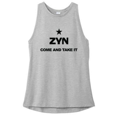 Federal Zyn Crackdown 2024 Zynsurrection Come And Take It Ladies PosiCharge Tri-Blend Wicking Tank