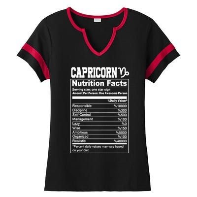 Funny Zodiac Capricorn Nutrition Facts Capricorn Birthday Gift Ladies Halftime Notch Neck Tee