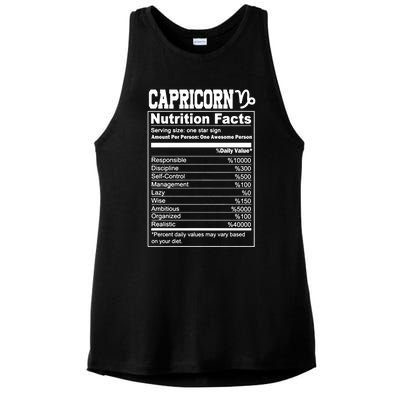 Funny Zodiac Capricorn Nutrition Facts Capricorn Birthday Gift Ladies PosiCharge Tri-Blend Wicking Tank