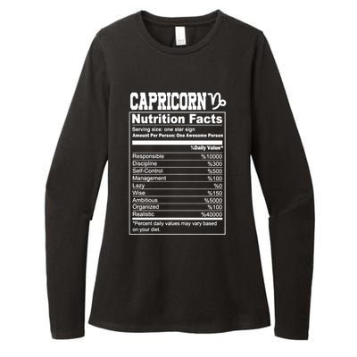 Funny Zodiac Capricorn Nutrition Facts Capricorn Birthday Gift Womens CVC Long Sleeve Shirt