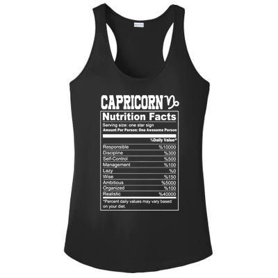 Funny Zodiac Capricorn Nutrition Facts Capricorn Birthday Gift Ladies PosiCharge Competitor Racerback Tank