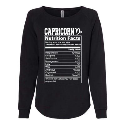 Funny Zodiac Capricorn Nutrition Facts Capricorn Birthday Gift Womens California Wash Sweatshirt