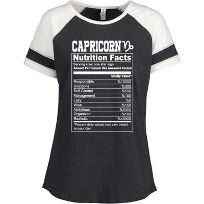 Funny Zodiac Capricorn Nutrition Facts Capricorn Birthday Gift Enza Ladies Jersey Colorblock Tee