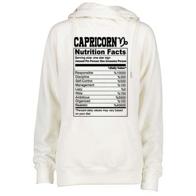 Funny Zodiac Capricorn Nutrition Facts Capricorn Birthday Gift Womens Funnel Neck Pullover Hood