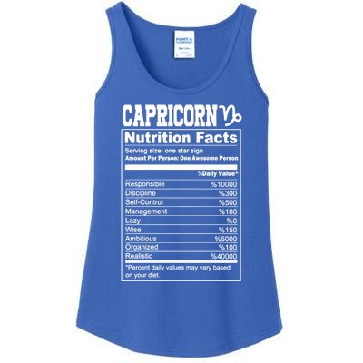 Funny Zodiac Capricorn Nutrition Facts Capricorn Birthday Gift Ladies Essential Tank