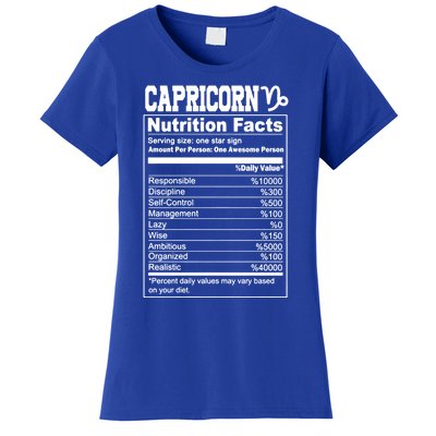 Funny Zodiac Capricorn Nutrition Facts Capricorn Birthday Gift Women's T-Shirt