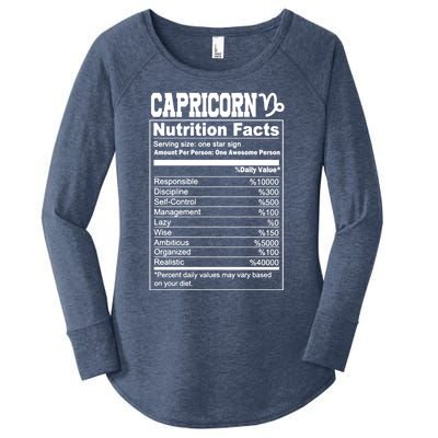 Funny Zodiac Capricorn Nutrition Facts Capricorn Birthday Gift Women's Perfect Tri Tunic Long Sleeve Shirt