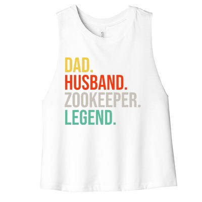 Funny Zookeeper Dad Husband Zoo Animal Keeper Father´s Day Women's Racerback Cropped Tank