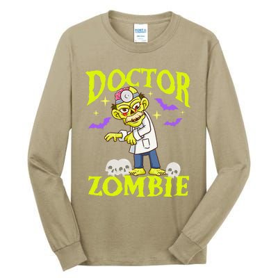 Funny Zombie Doctor Spooky Halloween Costume For Doctors Tall Long Sleeve T-Shirt