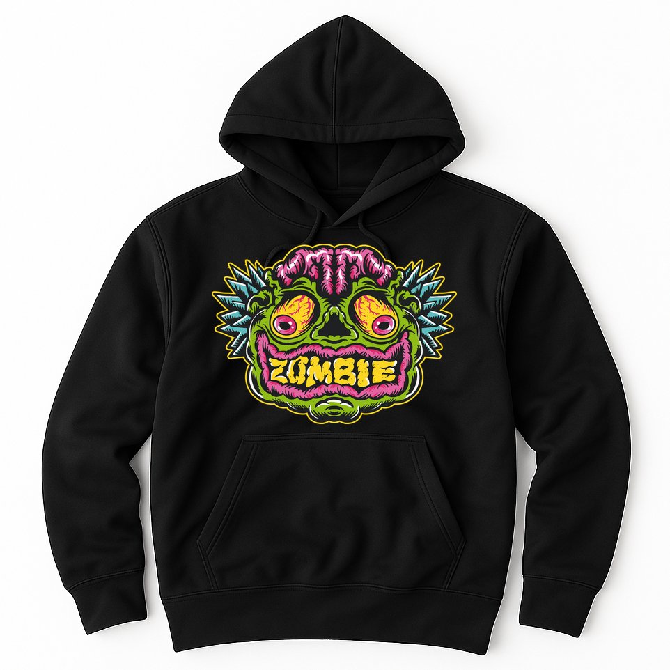 Funny Zombie Face Halloween Hoodie