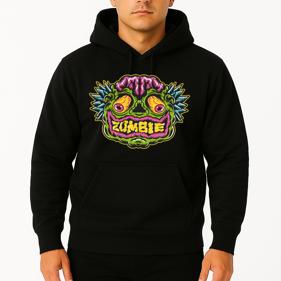 Funny Zombie Face Halloween Hoodie