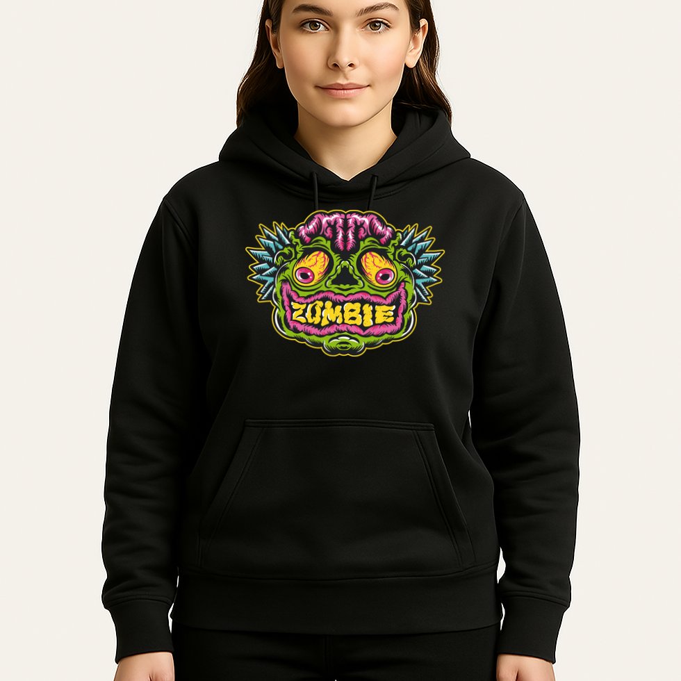 Funny Zombie Face Halloween Hoodie