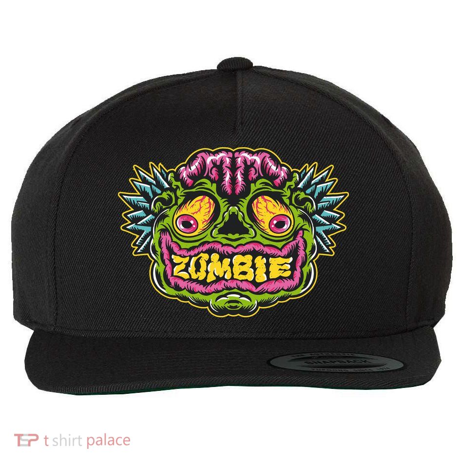 Funny Zombie Face Halloween Wool Snapback Cap