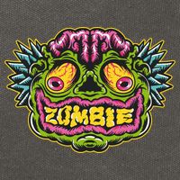 Funny Zombie Face Halloween Cotton Canvas Backpack