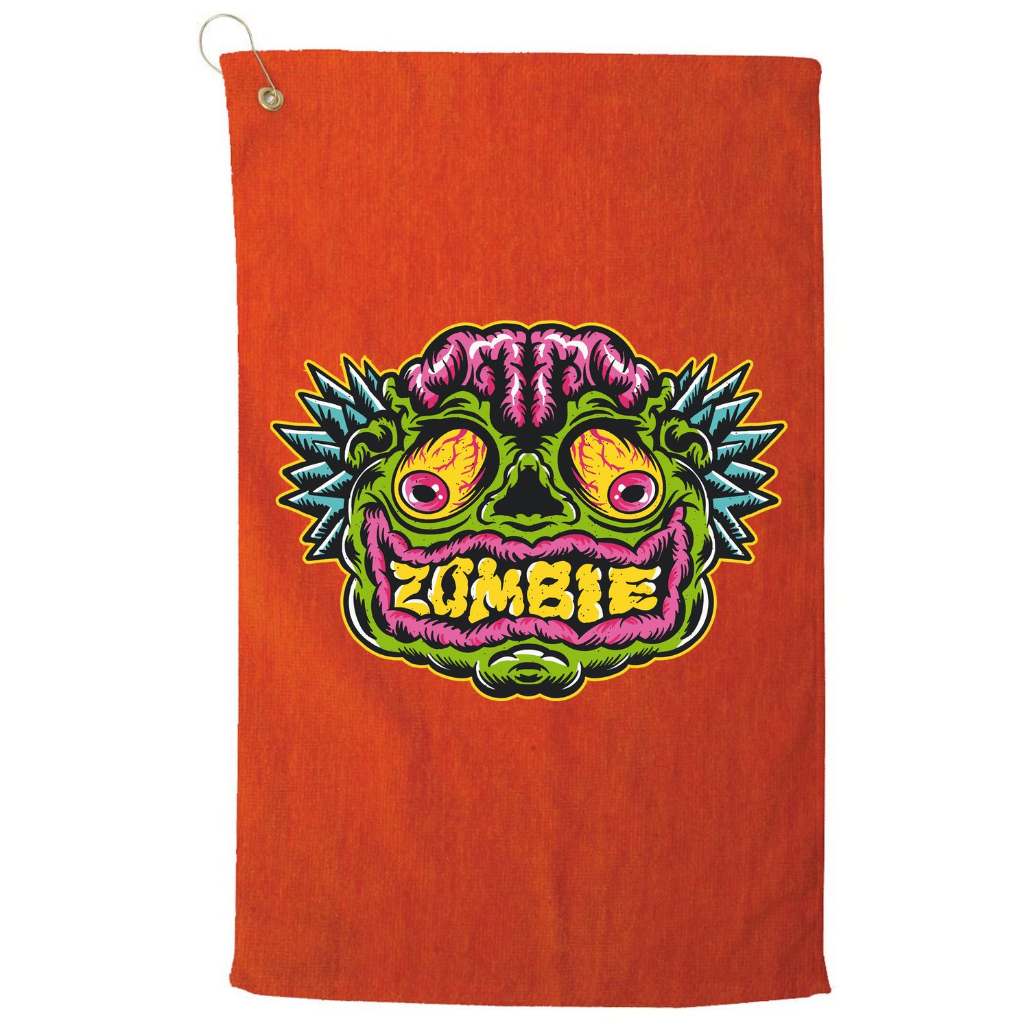 Funny Zombie Face Halloween Golf Towel
