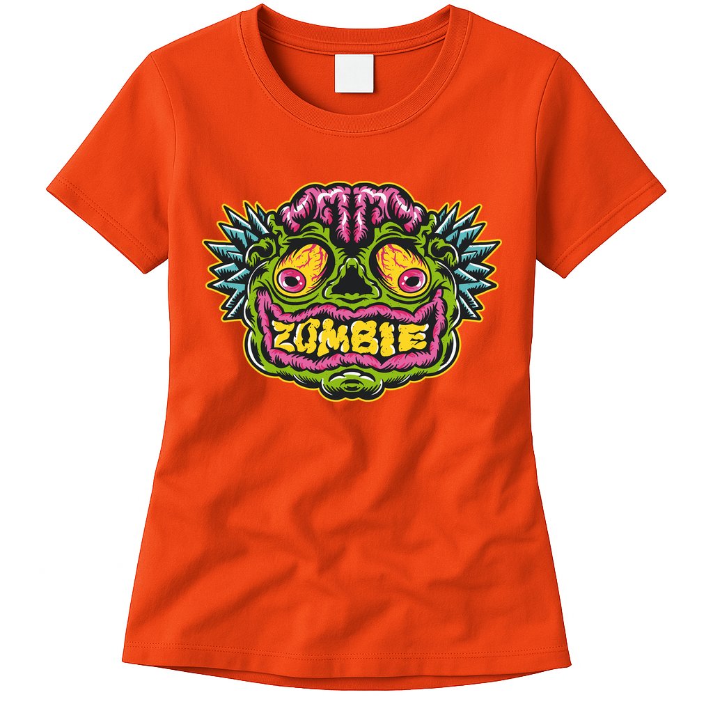 Funny Zombie Face Halloween Womens T-Shirt