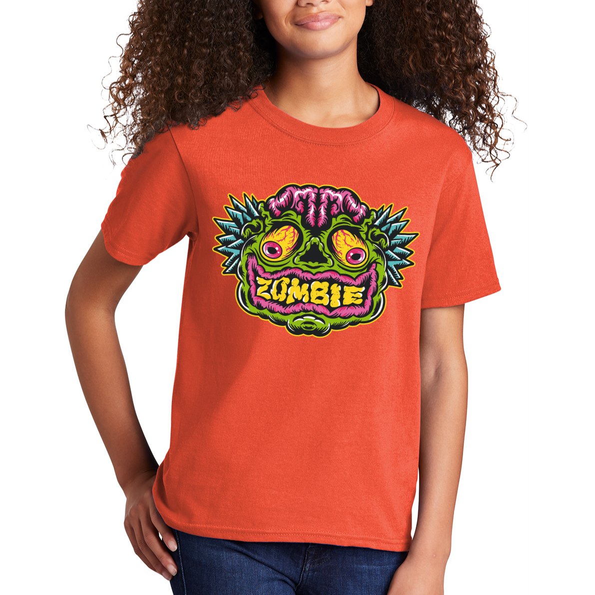 Funny Zombie Face Halloween Kids T-Shirt