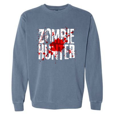 Funny Zombie Hunter Design For Halloween Hunting Garment-Dyed Sweatshirt