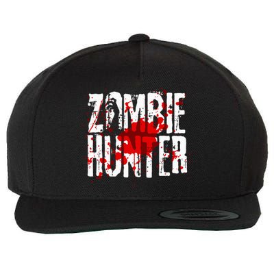 Funny Zombie Hunter Design For Halloween Hunting Wool Snapback Cap