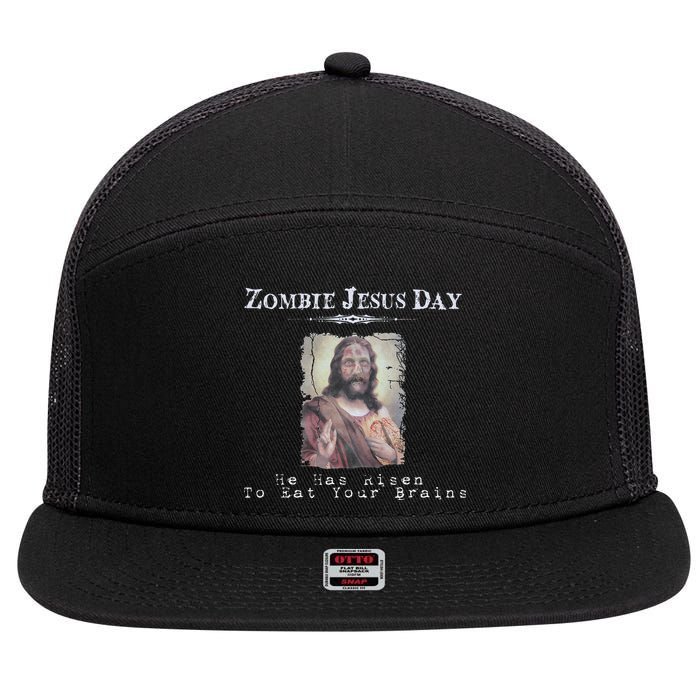 Funny Zombie Jesus Day He Has Risen Sarcastic Easter 7 Panel Mesh Trucker Snapback Hat