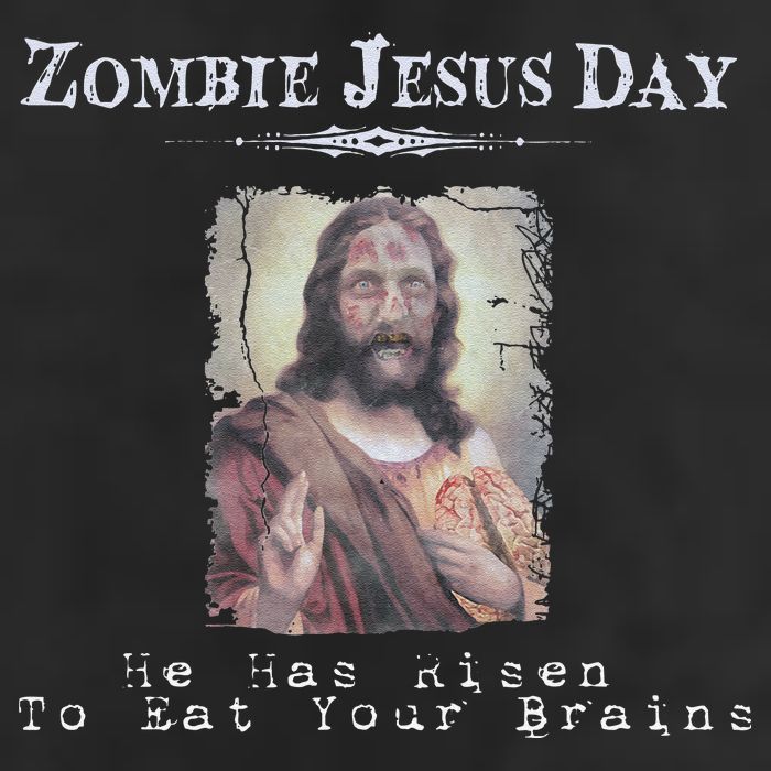 Funny Zombie Jesus Day He Has Risen Sarcastic Easter 7 Panel Mesh Trucker Snapback Hat