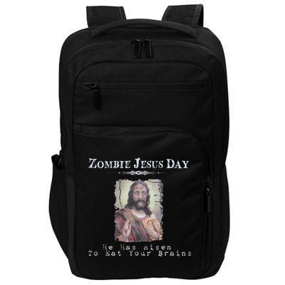 Funny Zombie Jesus Day He Has Risen Sarcastic Easter Impact Tech Backpack