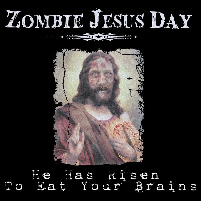 Funny Zombie Jesus Day He Has Risen Sarcastic Easter Drawstring Bag