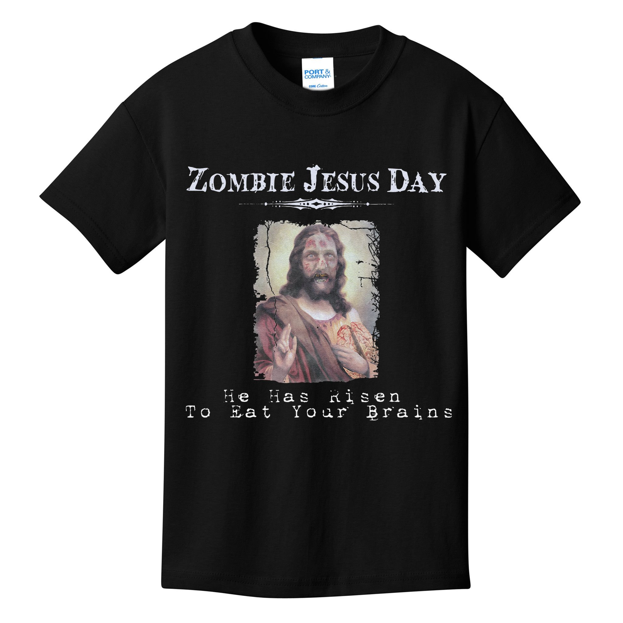 Funny Zombie Jesus Day He Has Risen Sarcastic Easter Kids T-Shirt