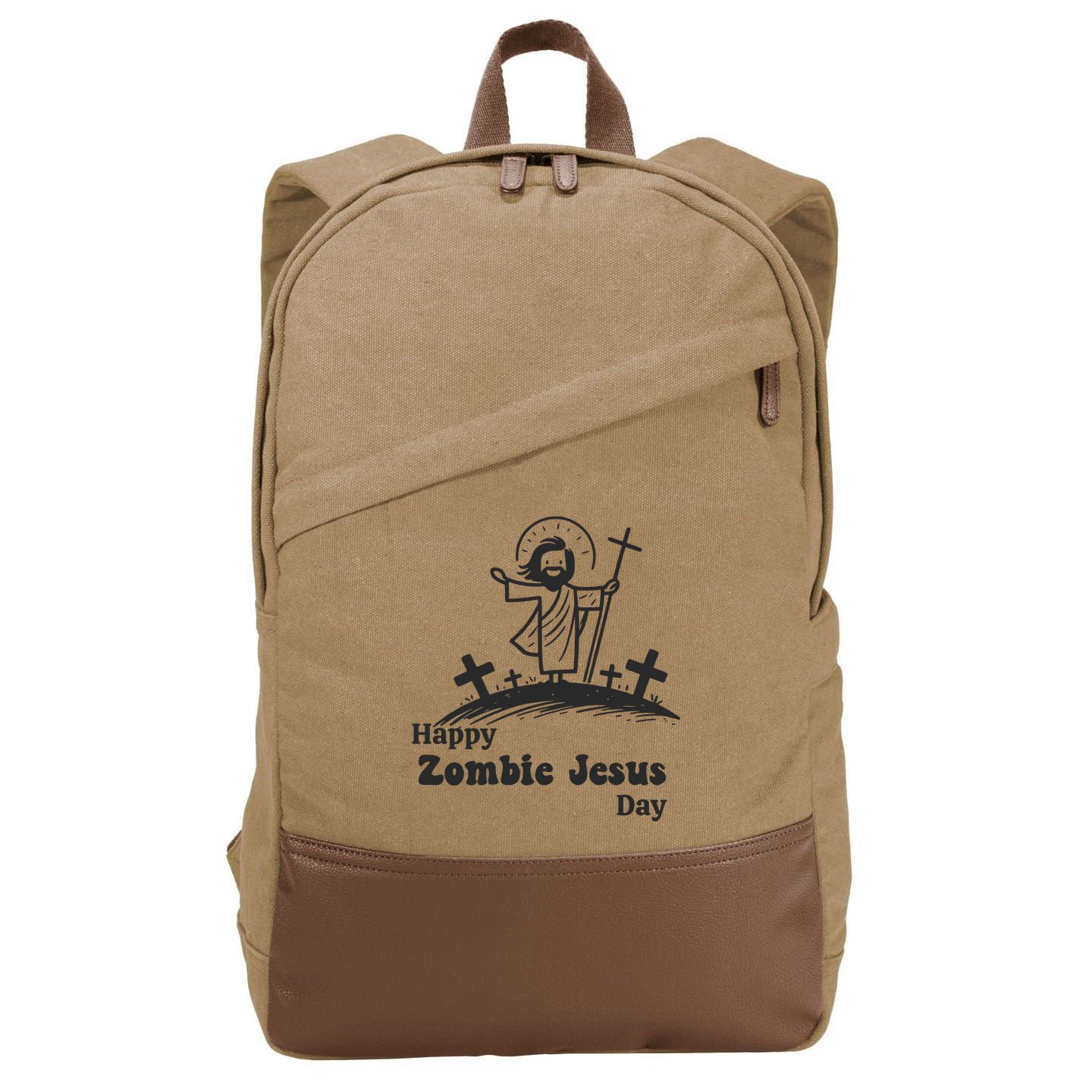 Funny Zombie Jesus Cotton Canvas Backpack