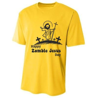 Funny Zombie Jesus Performance Sprint T-Shirt