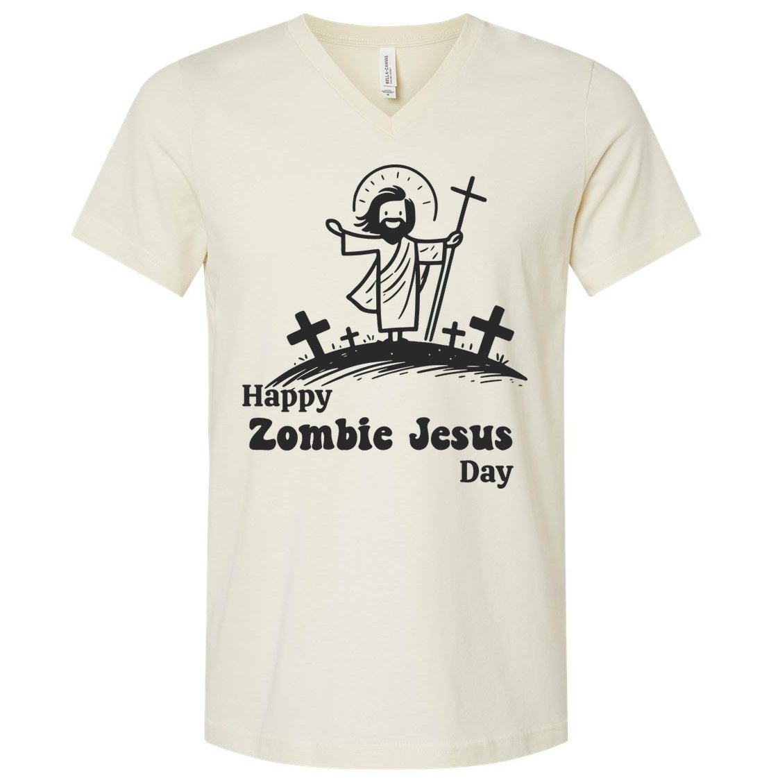 Funny Zombie Jesus V-Neck T-Shirt