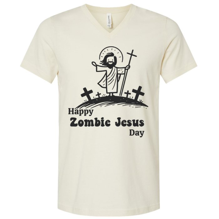 Funny Zombie Jesus V-Neck T-Shirt