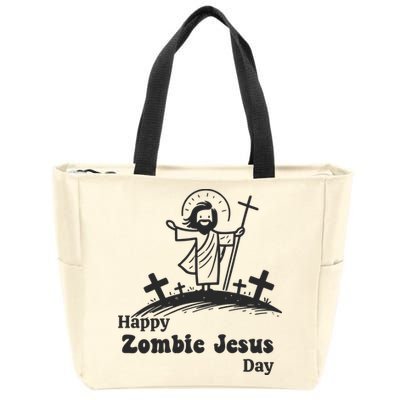 Funny Zombie Jesus Zip Tote Bag