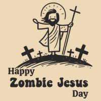 Funny Zombie Jesus Zip Tote Bag