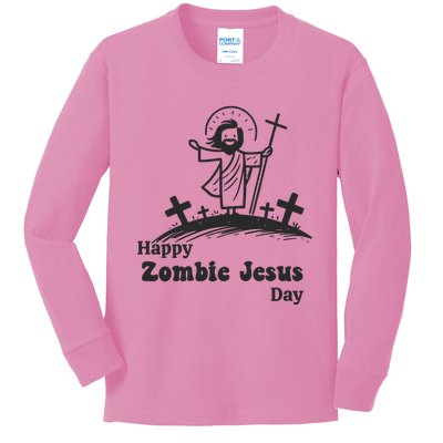 Funny Zombie Jesus Kids Long Sleeve Shirt