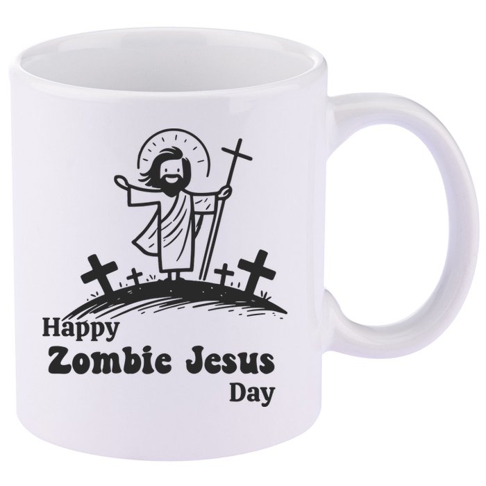 Funny Zombie Jesus 11oz C Handle Ceramic Mug