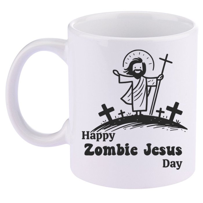Funny Zombie Jesus 11oz C Handle Ceramic Mug