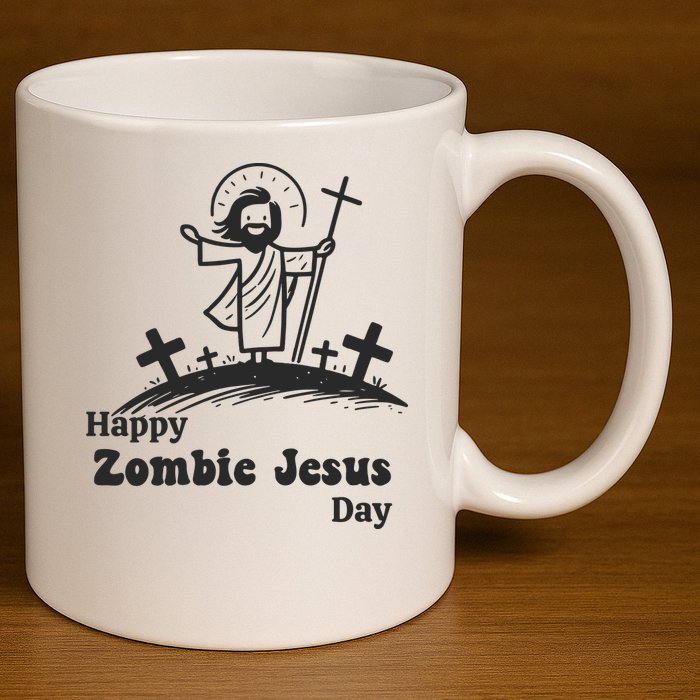 Funny Zombie Jesus 11oz C Handle Ceramic Mug
