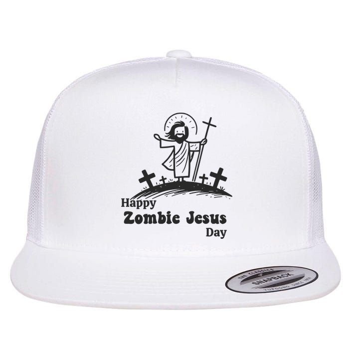 Funny Zombie Jesus Flat Bill Trucker Hat