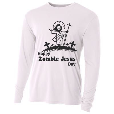 Funny Zombie Jesus Cooling Performance Long Sleeve Crew