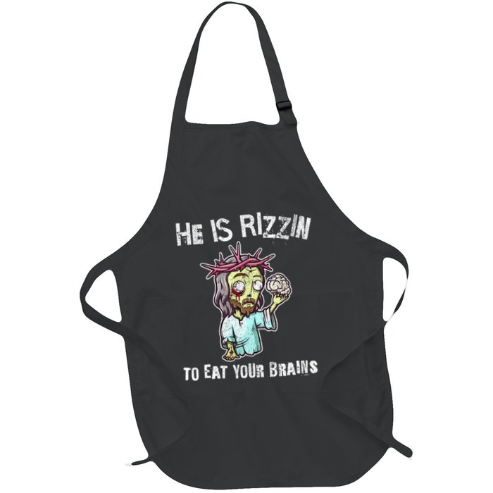 Funny Zombie Jesus He Is Risen Easter Rizzin Eat Your Brains Apron